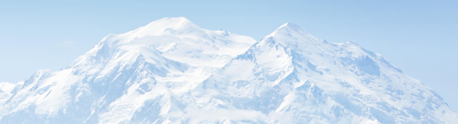 Snowy mountain peaks in Alaska